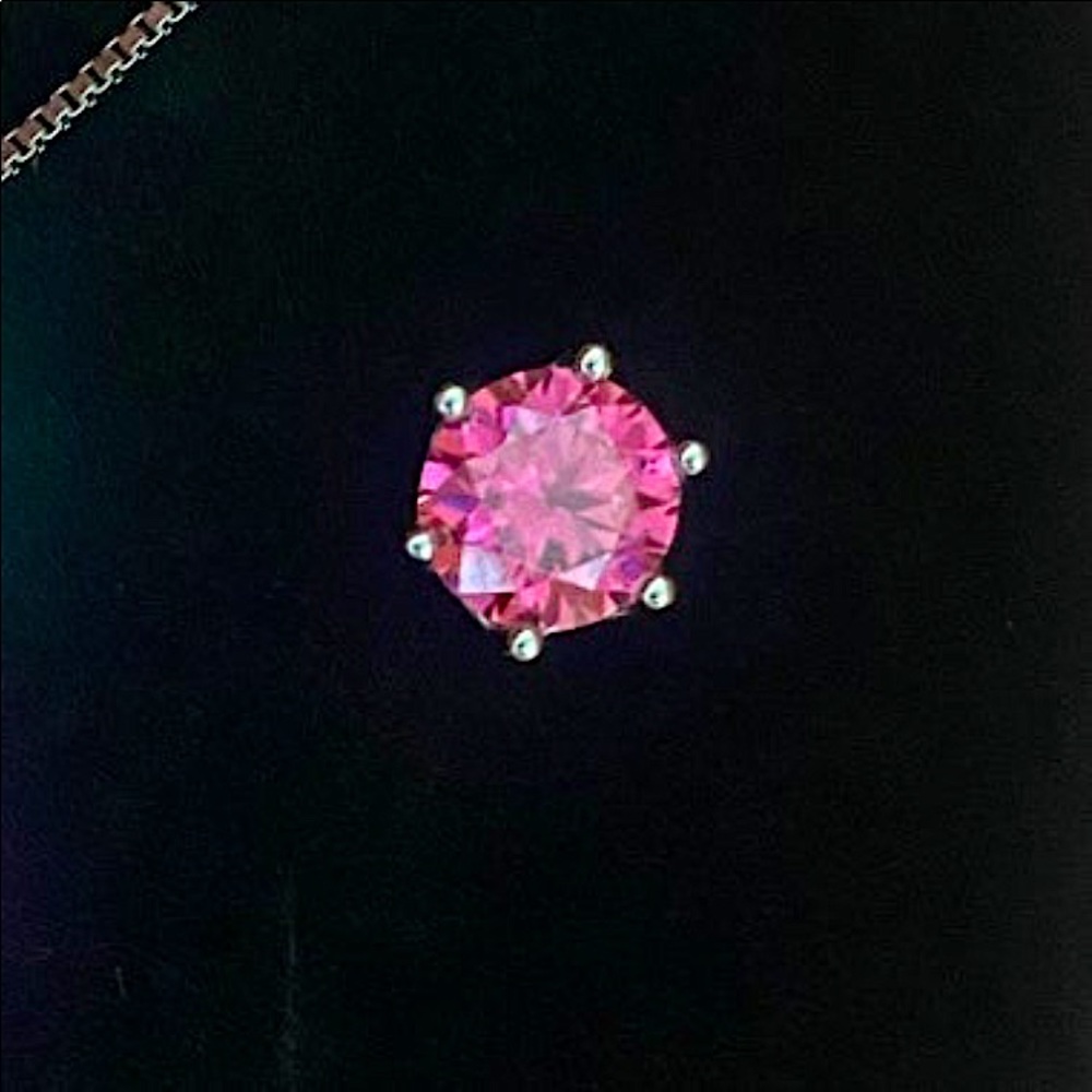 Certified, 2CT Pink Moissanite Solitaire Stud earrings